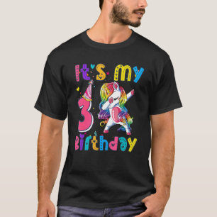 Kindergeburtstag Girl Unicorn 3rd i'm 3 years old T-Shirt