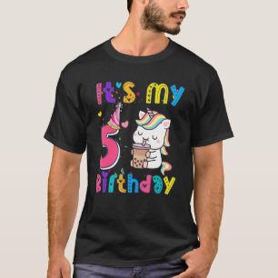 Kindergeburtstag Girl Unicorn 5th i'm 5 Jahre alt T-Shirt
