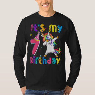 Kindergeburtstag Girl Unicorn 7th i'm 7 Jahre alt T-Shirt