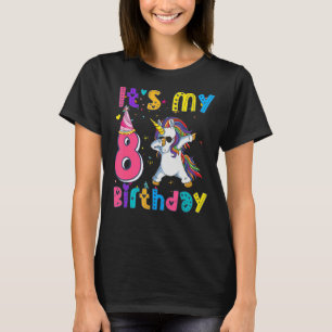 Kindergeburtstag Girl Unicorn 8th i'm 8 Jahre alt T-Shirt