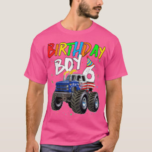 Kindergeburtstag Junge 6 Jahre alter Monster LKW F T-Shirt