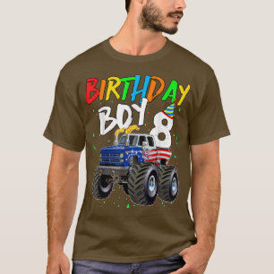 Kindergeburtstag Junge 8 Jahre alter Monster LKW F T-Shirt