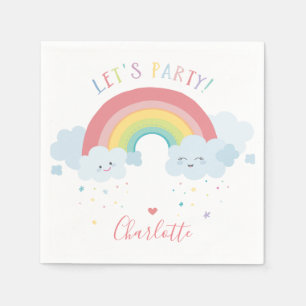 KINDERGEBURTSTAG LET S PARTY Pastellfarben Regenbo Serviette