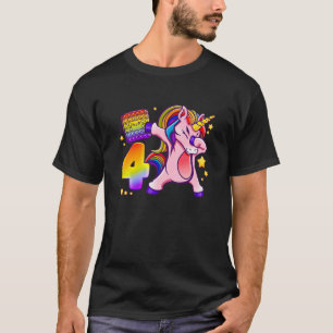 Kindergeburtstag Mädchen 4 Jahre, Einhorn, Pop It, T-Shirt