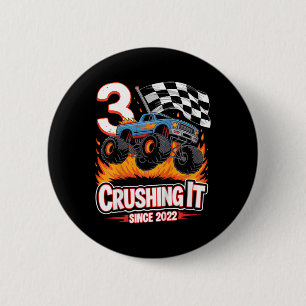 Kindergeburtstag Monster Lkw 3 Jahre Jungen 3. Pa Button