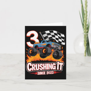 Kindergeburtstag Monster Lkw 3 Jahre Jungen 3. Pa Karte