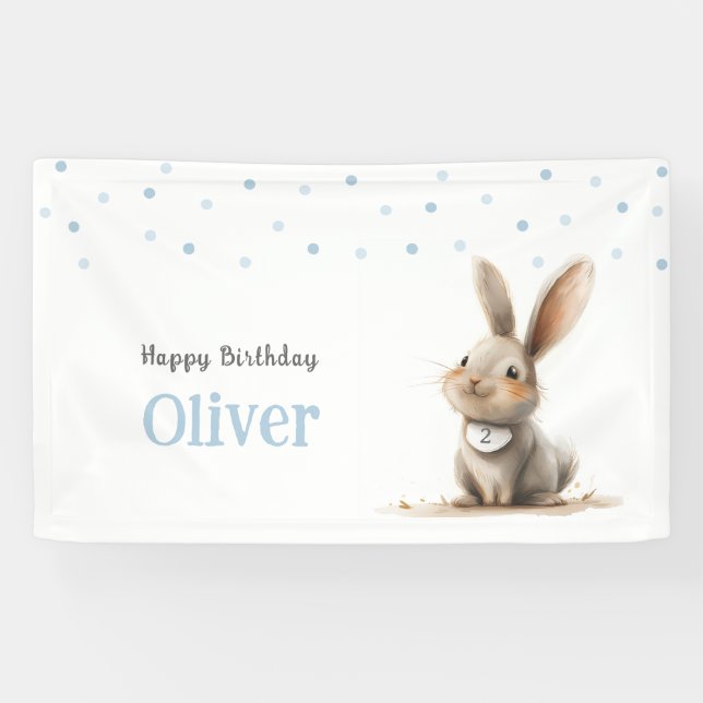 Kindergeburtstag Niedlich Bunny Happy Geburtstag Banner (Horizontal)