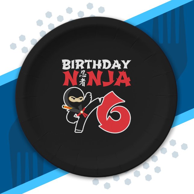 Kindergeburtstag Ninja - 6 Jahre altes Party Pappteller (Von Creator hochgeladen)