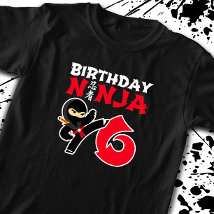 Kindergeburtstag Ninja - 6 Jahre altes Party T-Shirt