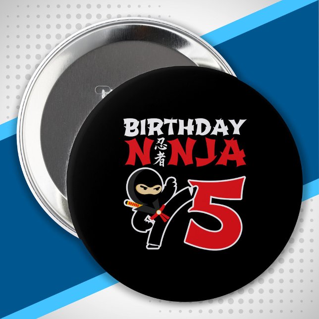 Kindergeburtstag Ninja - Thema "5 Jahre altes Part Button (Von Creator hochgeladen)