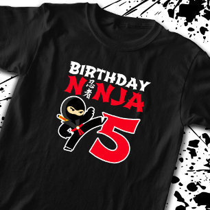 Kindergeburtstag Ninja - Thema "5 Jahre altes Part T-Shirt
