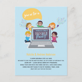 Kindergeburtstag Online Video Chat Virtual LiveStr Postkarte