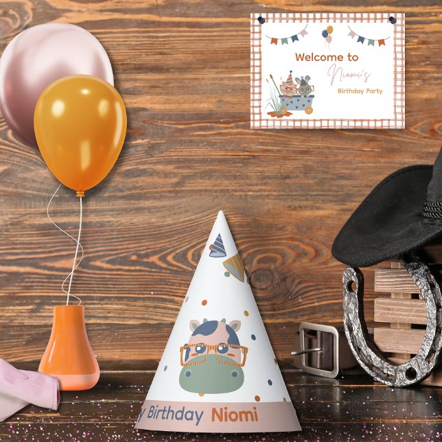 Kindergeburtstag Paper Party Hats Partyhütchen (Farm Animal Birthday Party Paper Hat Cow)