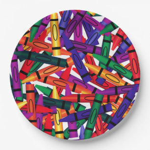 Kindergeburtstag Party Crayon Design 9 Teller
