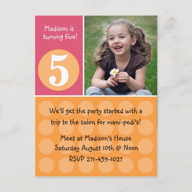 Kindergeburtstag Party Einladung (Vorderseite)