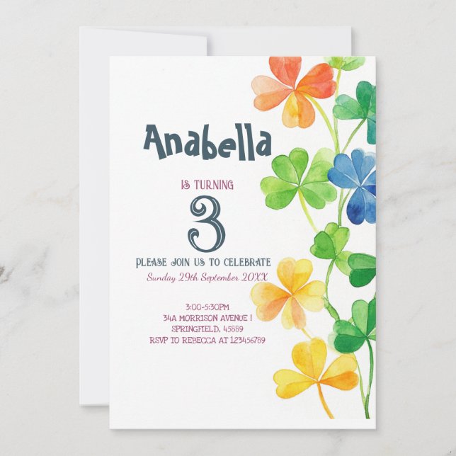 Kindergeburtstag Party Einladung Patrick Tag (Vorderseite)