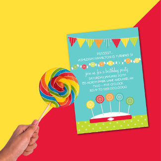Kindergeburtstag Party Einladungen (Candy Theme)