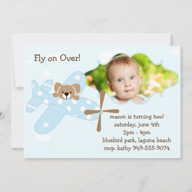 Kindergeburtstag Party Foto Einladung (Vorderseite)