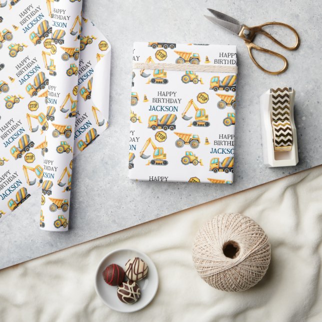 Kindergeburtstag-Party für den Bau von Dump Geschenkpapier (Kunsthandwerk)