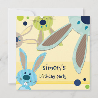 KINDERGEBURTSTAG PARTY INVITE niedliche Bunny Peki Einladung