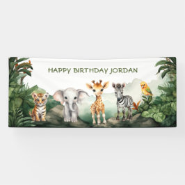 Kindergeburtstag Party Jungle Safari Tiere für Jun Banner