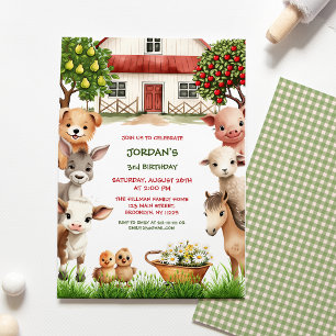 Kindergeburtstag Party Landtiere für Junge Einladung