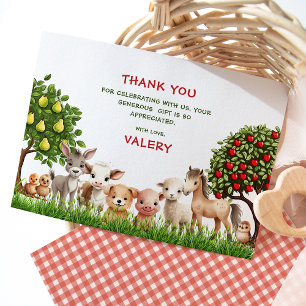 Kindergeburtstag Party Landtiere für Mädchen Dankeskarte