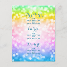 Kindergeburtstag Party Menu Unicorn Regenbogen Einladung