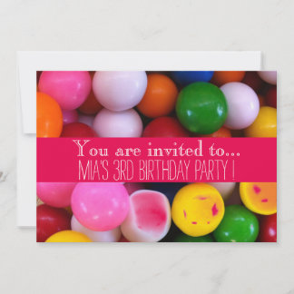 Kindergeburtstag-Party mit Bonbonbons Einladung