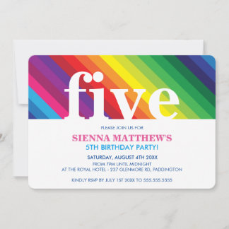 KINDERGEBURTSTAG PARTY Moderner, farbenfroher Rege Einladung