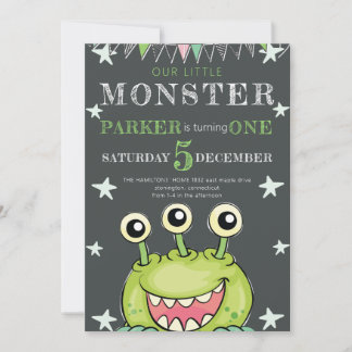 Kindergeburtstag Party Monster Einladung