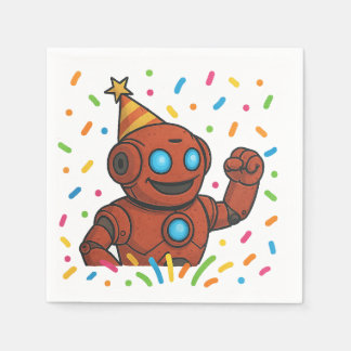Kindergeburtstag Party Napkin - Thema Roter Robote Serviette