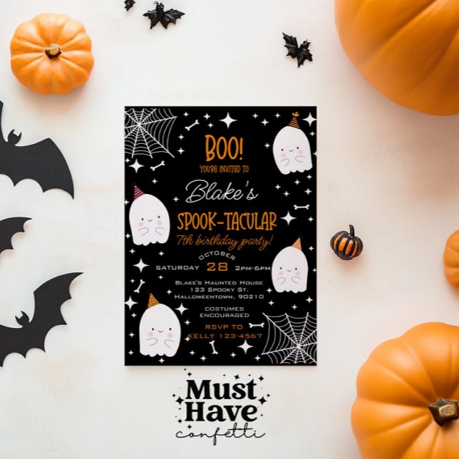 Kindergeburtstag-Party Niedliche Geister Feiertagskarte (Von Creator hochgeladen)