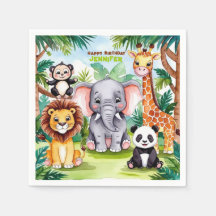 Kindergeburtstag Party Niedlicher Tiere Safari Jun