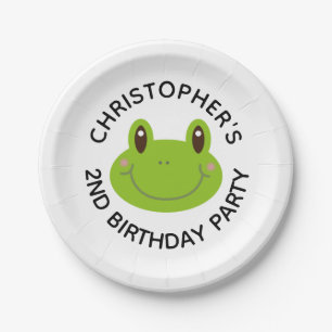 Kindergeburtstag Party Personalisiert Frosch Pappteller