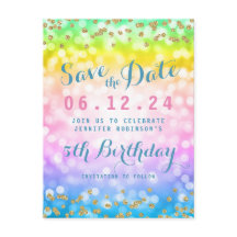 Kindergeburtstag Party Save the Date Einhorn Regen