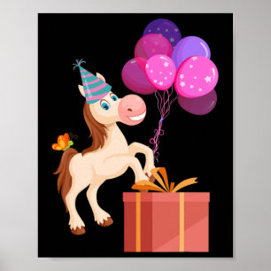 Kindergeburtstag Party Süße Tier Reitpferd Reitspo Poster