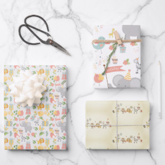 Kindergeburtstag Party Tierdschungel Geburtstag Geschenkpapier Set