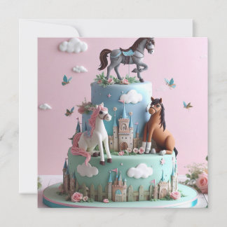 Kindergeburtstag PONIES & CASTLES Einladung