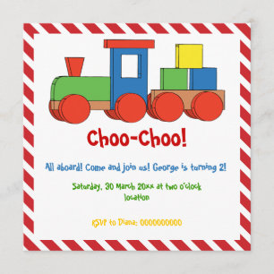 Kindergeburtstag rot, weiße Streifen Einladung