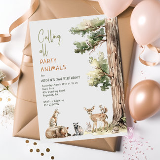 Kindergeburtstag "Rufen alle Party" Einladung