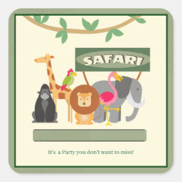 Kindergeburtstag Safari Square Sticker