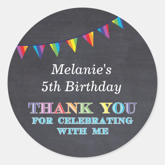 Kindergeburtstag-Schalkbrettbänder Sticker bevorzu (Vorderseite)