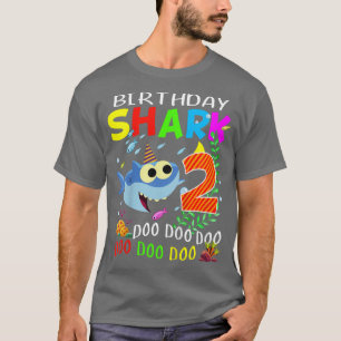 Kindergeburtstag Shark 2 Jahre Jungen und Mädchen T-Shirt
