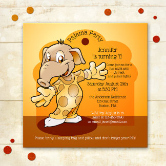 Kindergeburtstag Slumber oder Pajama-Party Einladu Einladung