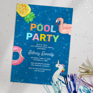 Kindergeburtstag Summer Pool Party Einladung