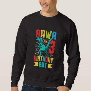 Kindergeburtstag Trex Dinosaur 3. Geburtstag Junge Sweatshirt