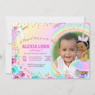 Kindergeburtstag Unicorn Magical Day Baby mit Foto Einladung