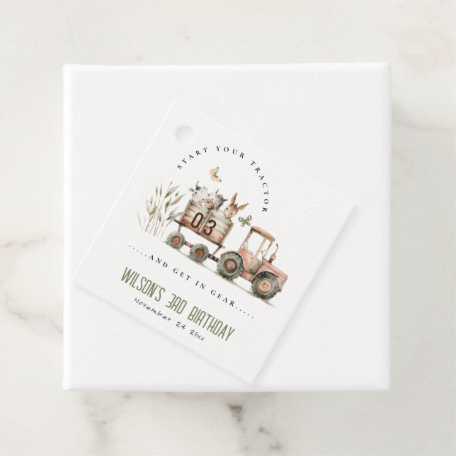 Kindergeburtstag von Rotrosttieren Geschenkanhänger (Beispiel)