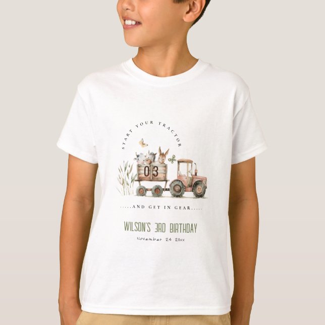 Kindergeburtstag von Rotrosttieren T-Shirt (Vorderseite)